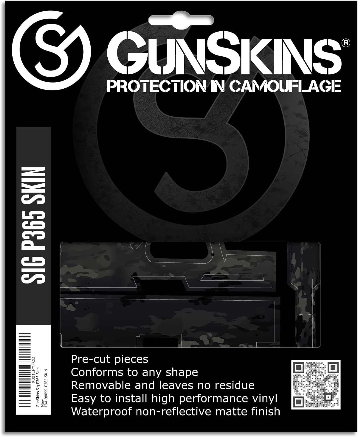 GunSkins Funda para pistola compatible con Sig Sauer P365 Macro, envoltura de vinilo para pistola con piezas precortadas, fácil de instalar, 100%