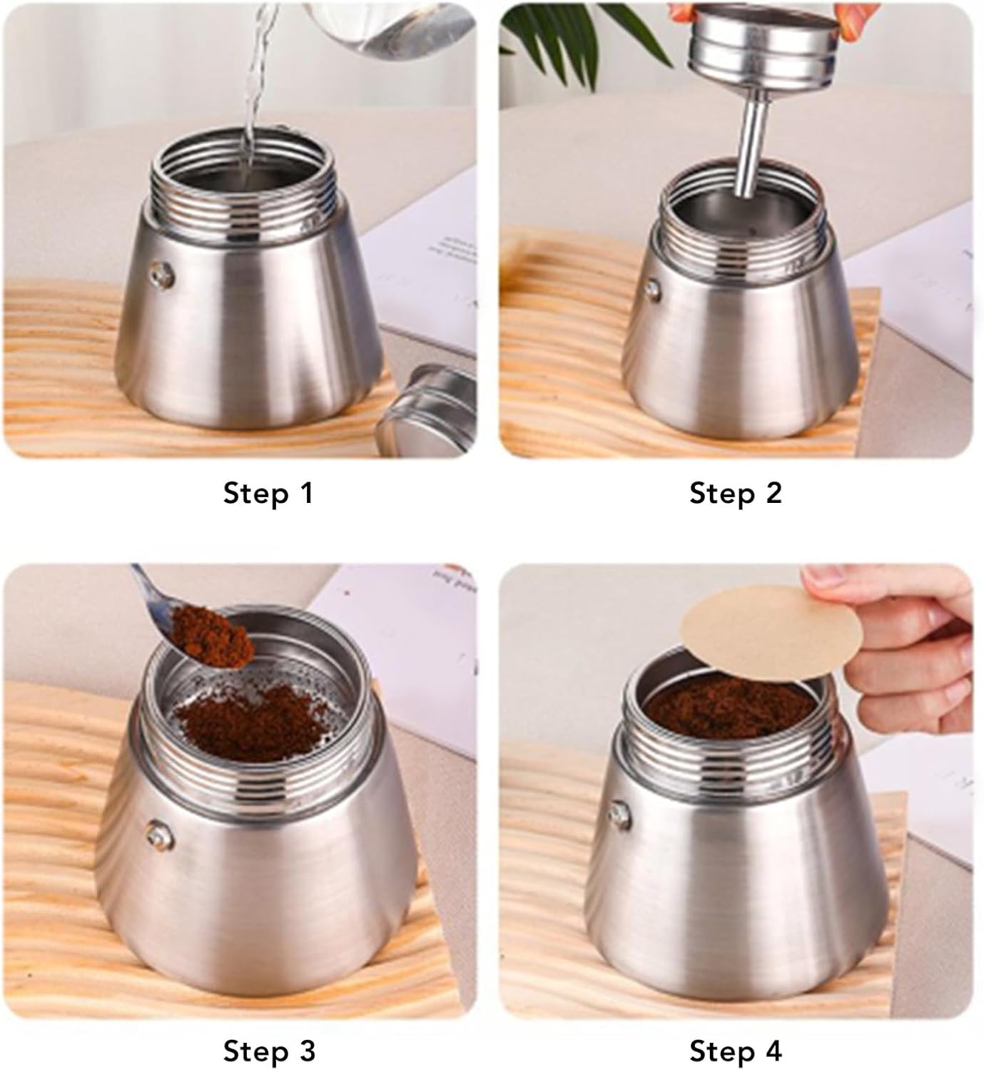 Dpofirs Cafetera clásica de café y café expreso, estilo italiano, 12 tazas de expreso, cafetera moka italiana y cubana de acero inoxidable para el
