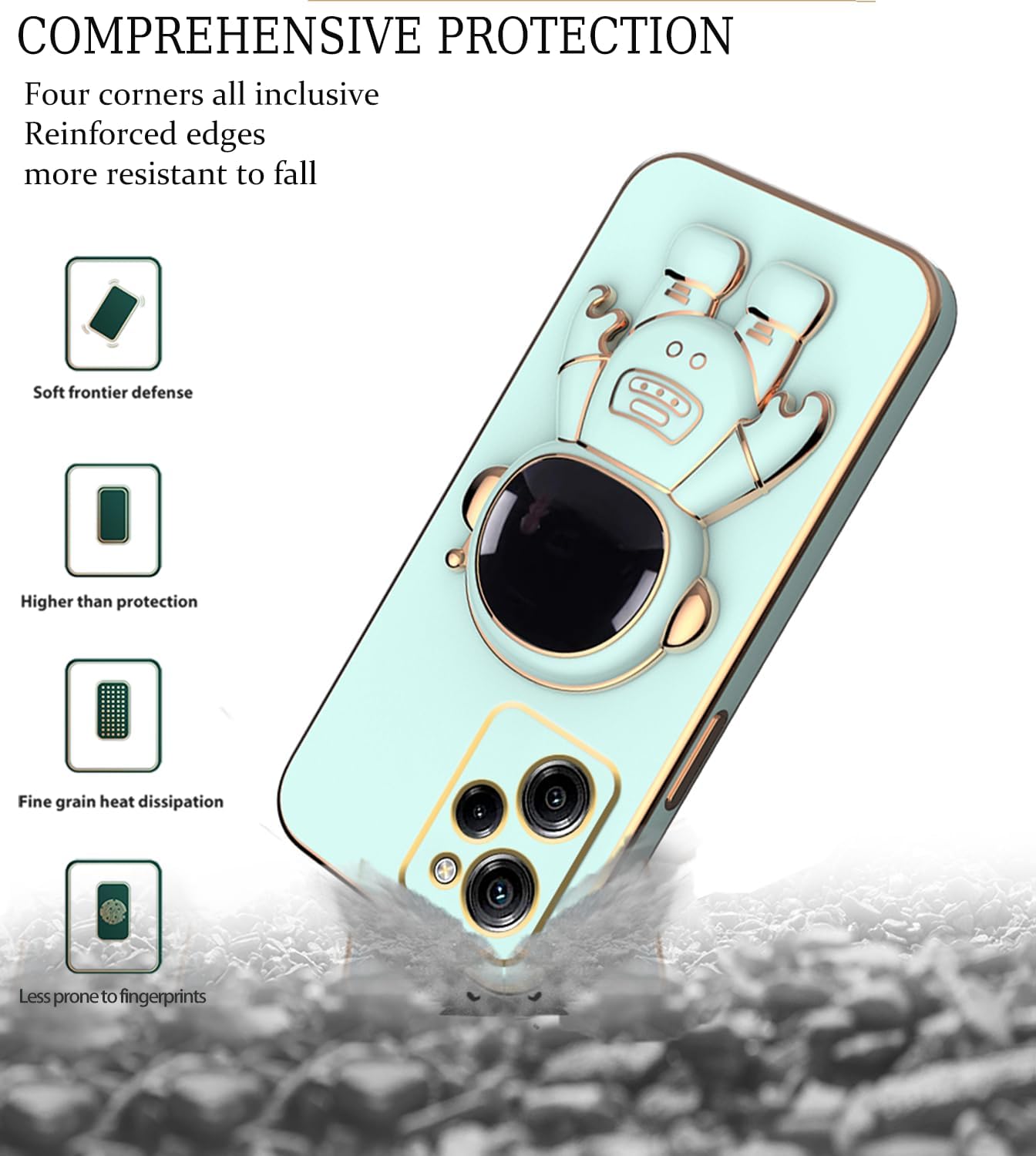 Compatible con Poco X5 Pro Funda con chapado creativo de astronauta de dibujos animados rosa, Xiaomi Poco X5 Pro Funda de teléfono de silicona a