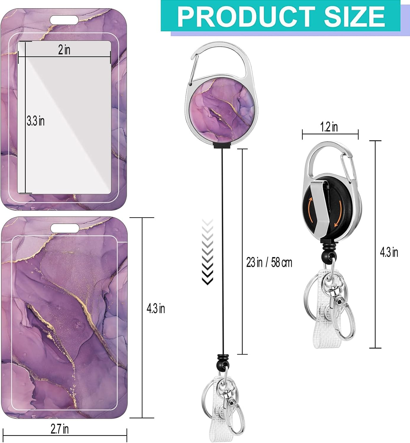 Portatarjetas con carrete retráctil, soporte vertical para tarjetas de identificación, protector de tarjeta de identificación para el trabajo,