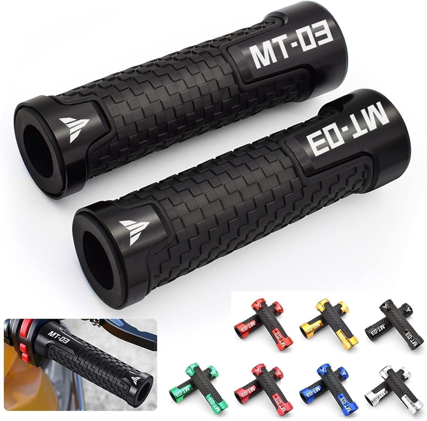 Mango cómodo 78 ” 22MM motocicleta Accesorios Racing Manillar Grips goma gel agarre para MT03 MT 03 MT-03 2015 2016 2021 2020