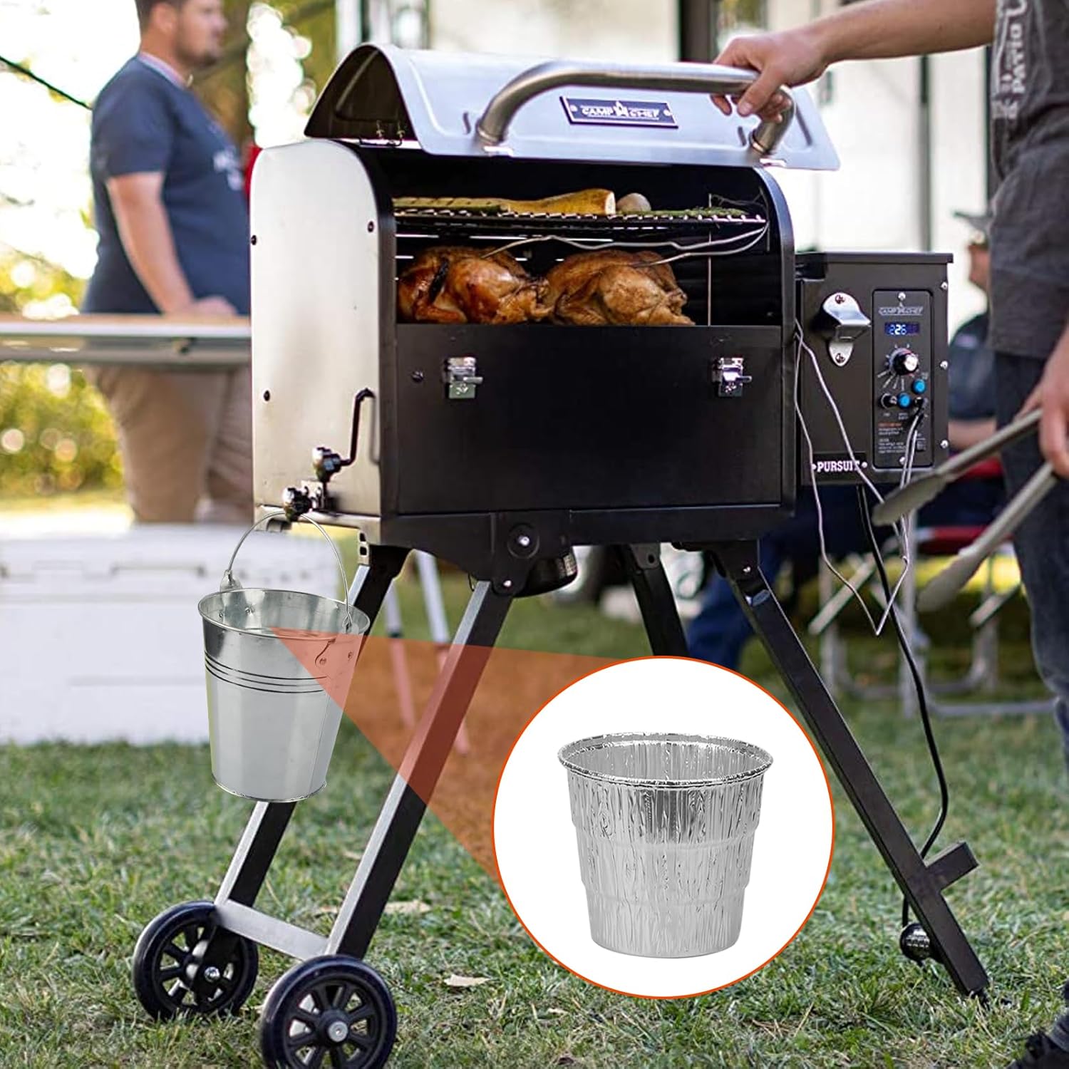 Unidanho Cubo de grasa para Traeger Pro 20 22 34 Pit Boss Ironwood REC TEC Grill Drip Tray Liners 15 piezas de repuesto para ahumador de pellets