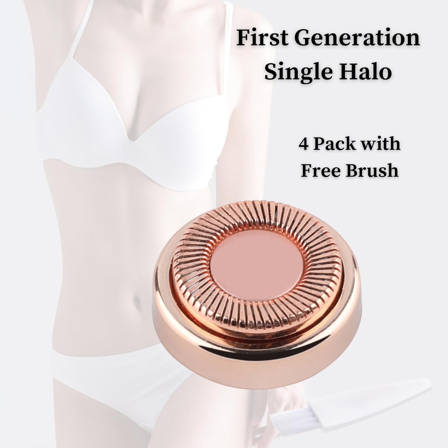 4 cabezales de repuesto para eliminar vello facial impecables para acabado táctil, herramienta de depilación facial para mujeres, oro rosa chapado