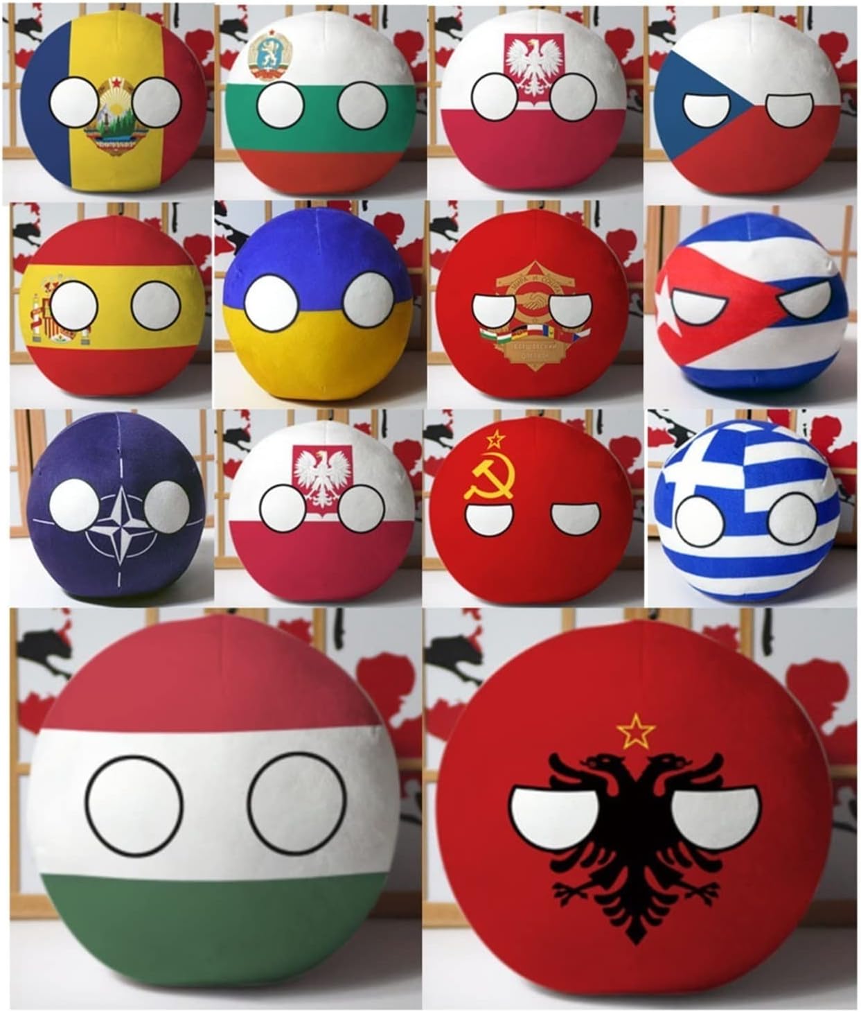 Polandball Countryballs Muñeco de peluche Ucrania España Hungría Portugal Rumania Grecia Austria México Polonia Bola colgante 7.9 in (Color Somalia,