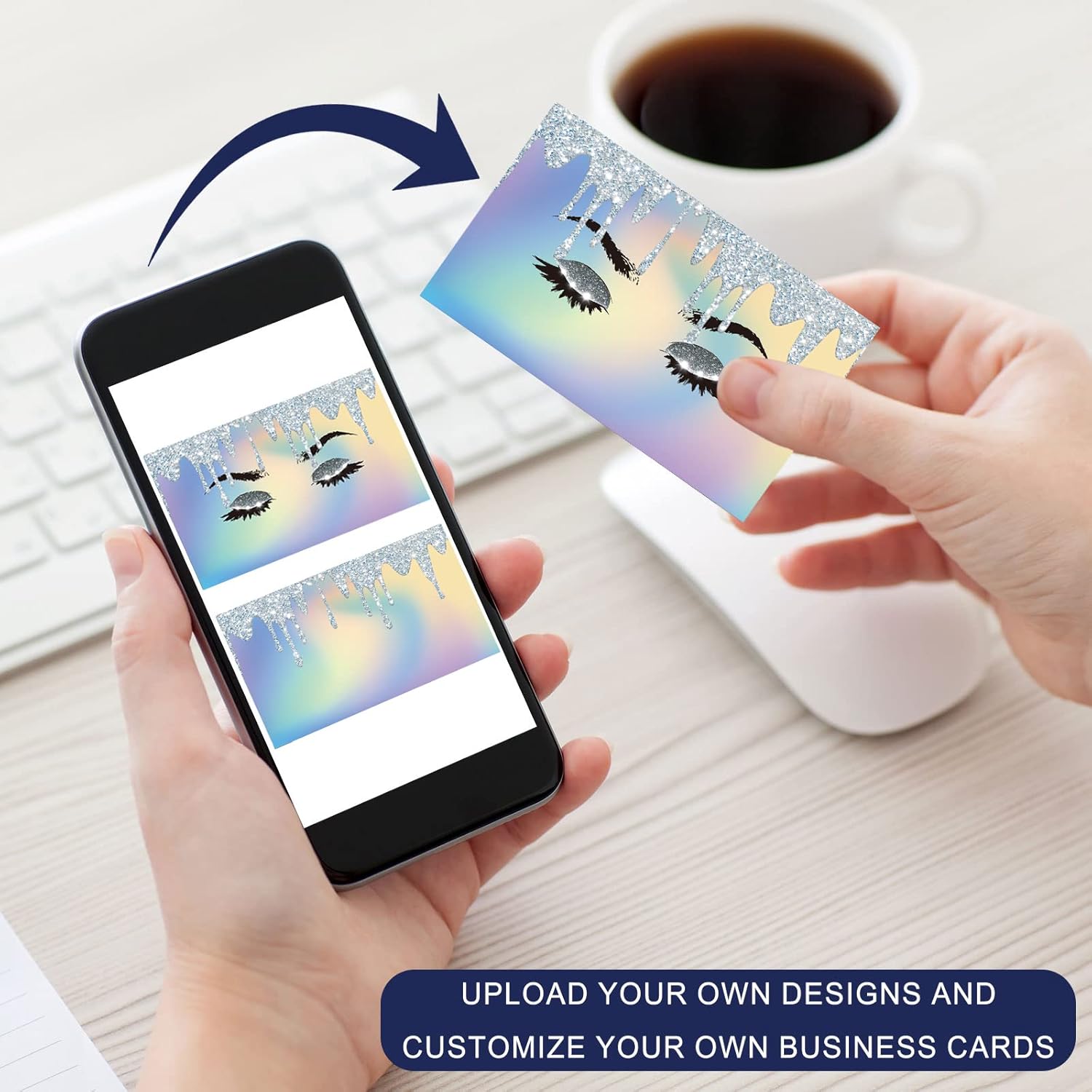 Tarjetas de visita personalizadas con tu logotipo, tarjeta impresa personalizada para fotos de pequeñas empresas frontal y trasera, diseño