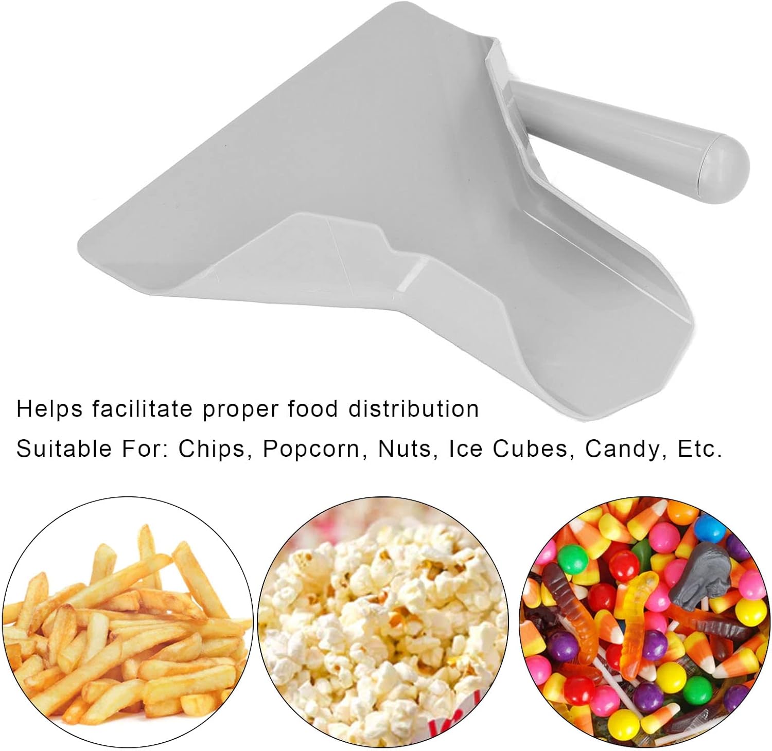 Cuchara para embolsar papas fritas, pala para patatas fritas con mango derecho