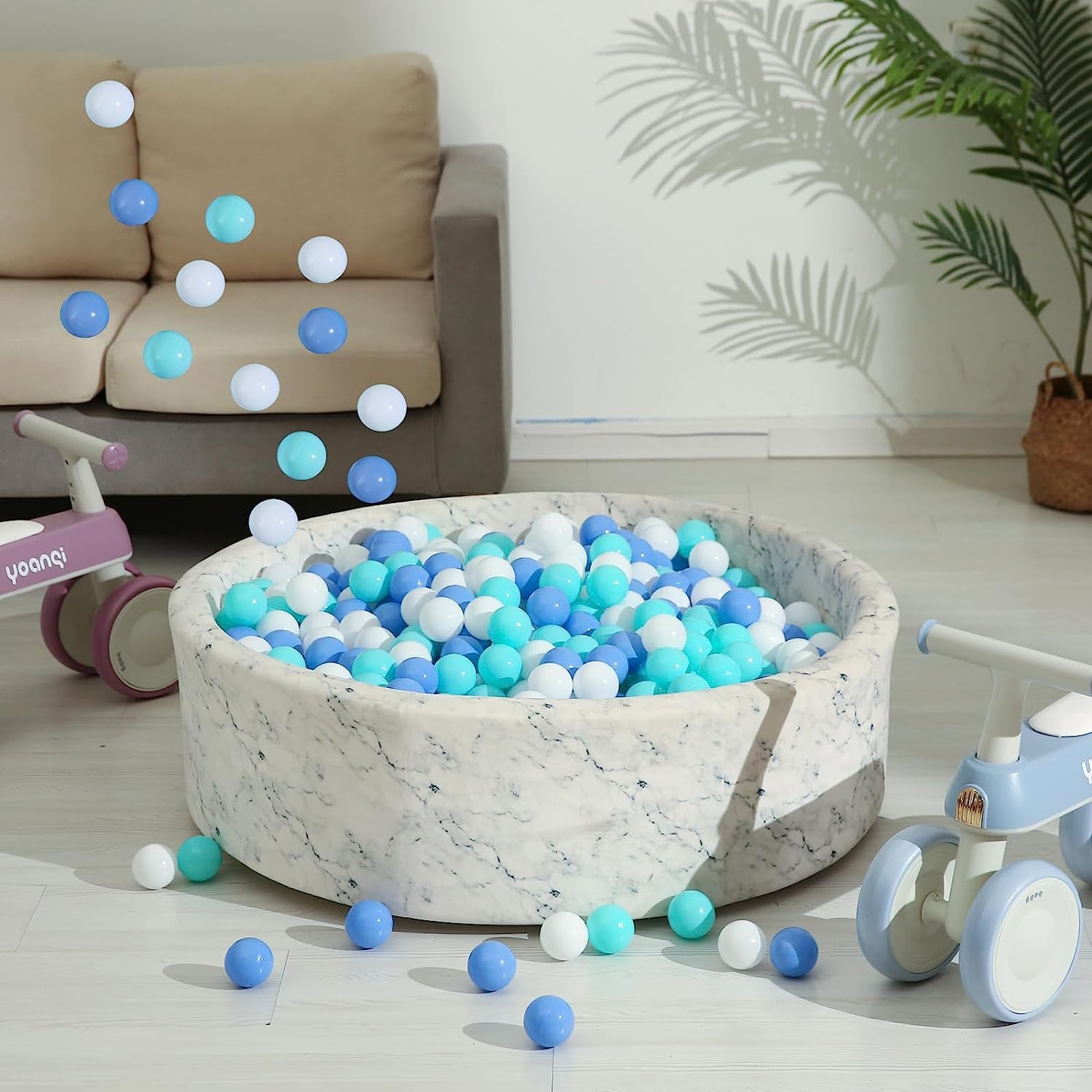 YUFER Pelotas para pozo de pelotas Grey&Bule 1000