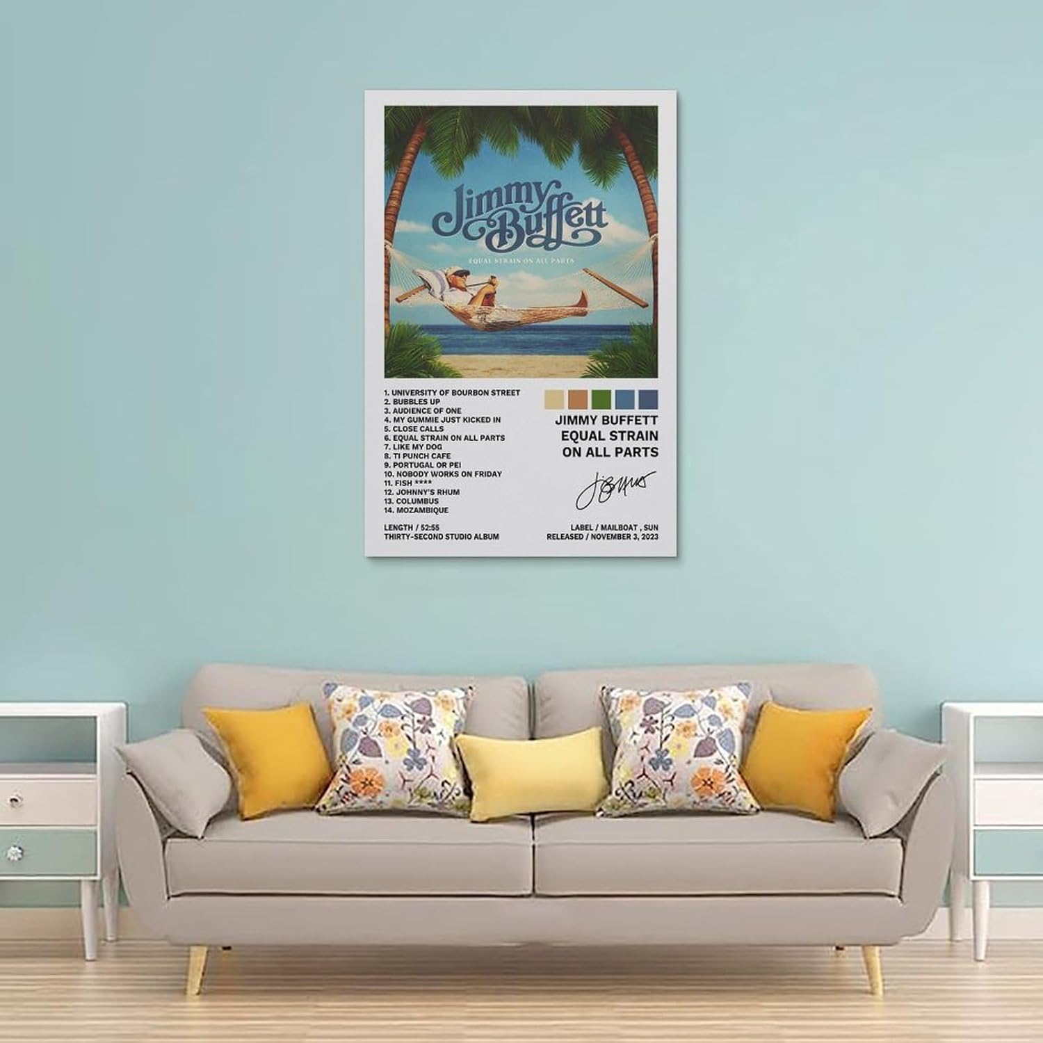 Jimmy – Póster de Buffett con igualdad de tensión en todas las partes, pintura decorativa, lienzo, pósteres de pared e impresión artística moderna