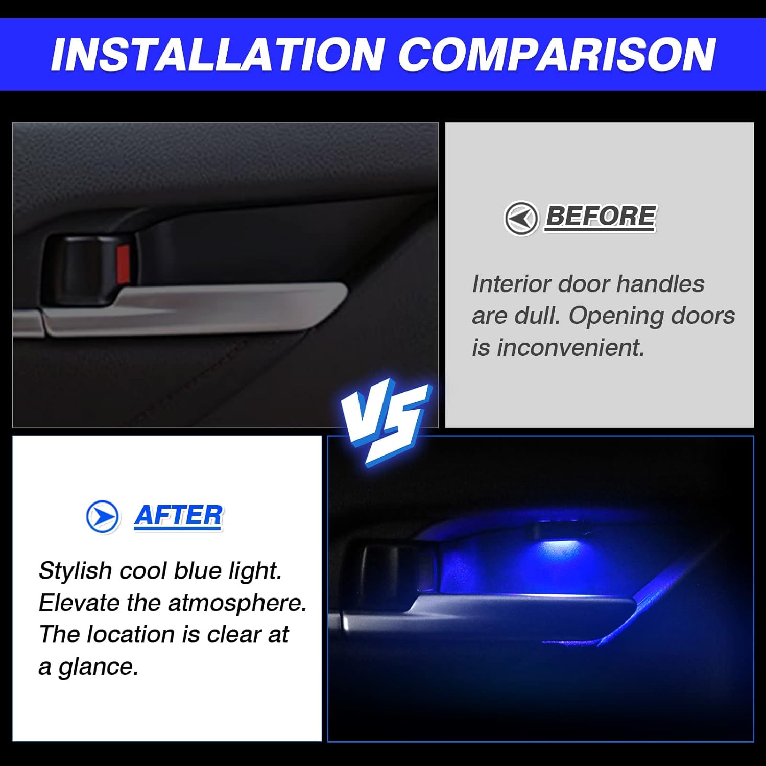 Powerty Compatible con luz LED Toyota Camry 2024 2023 2022 2021 2020 2019 2018 manija interior de la puerta cuenco, iluminación ambiental, lámpara