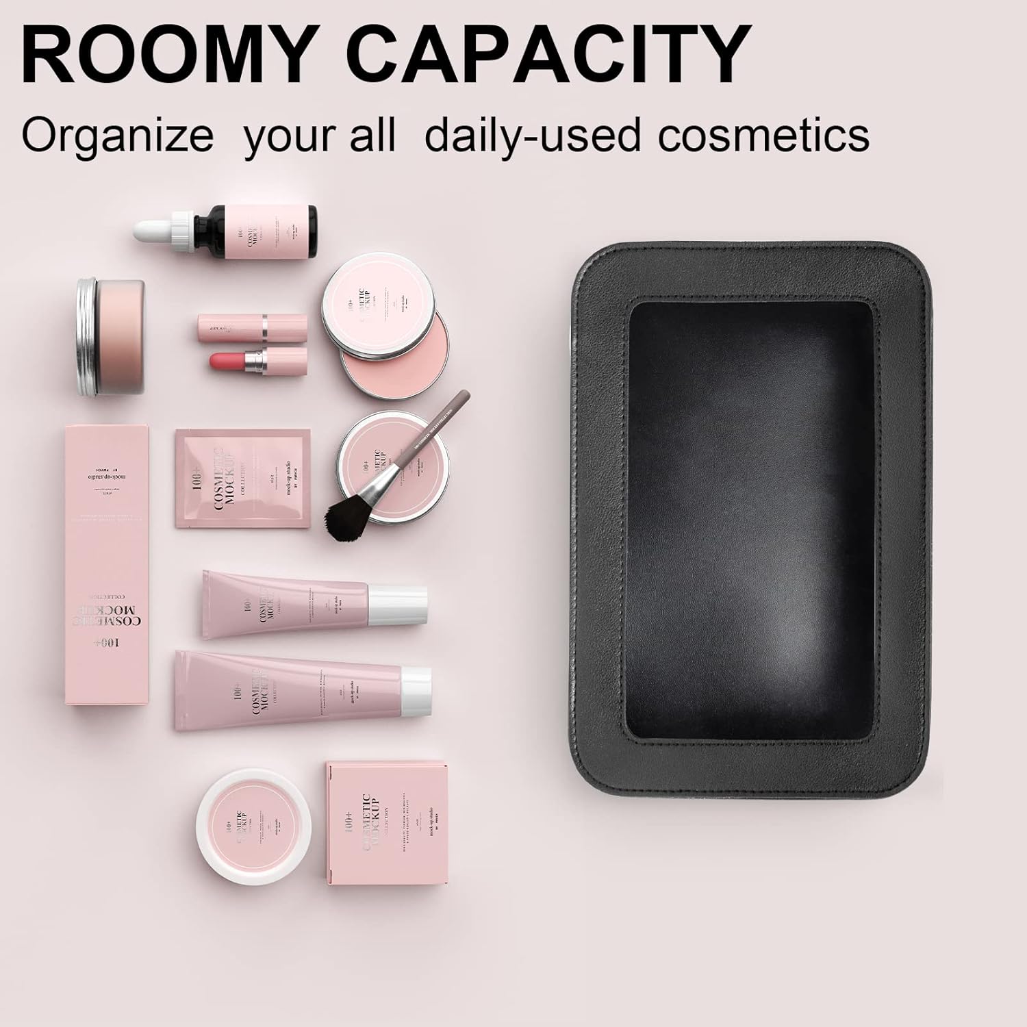 Bolsas de maquillaje transparentes, bolsa de aseo aprobada por la TSA con cremallera, organizador de maquillaje transparente para equipaje de mano,
