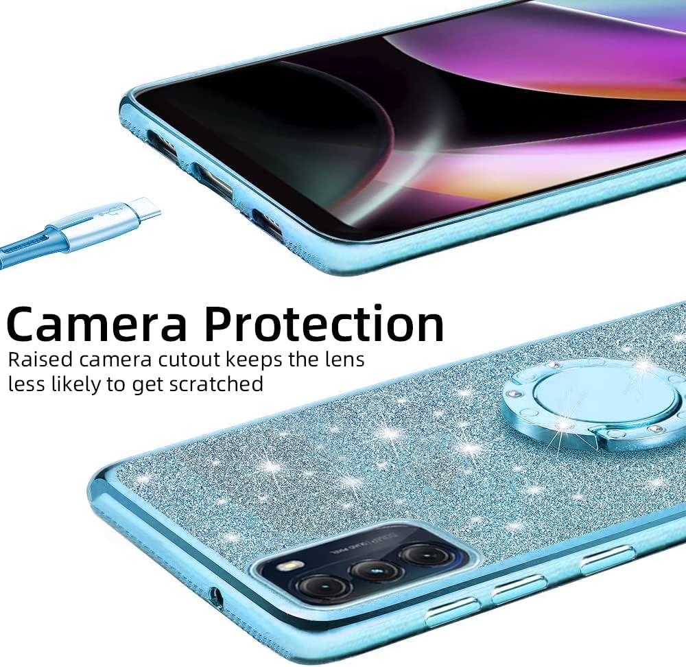 B-wishy Funda protectora para Moto G Stylus 5G 2022 para mujer, con purpurina, cristal, mariposa, corazón, floral, delgada, de TPU de lujo, con