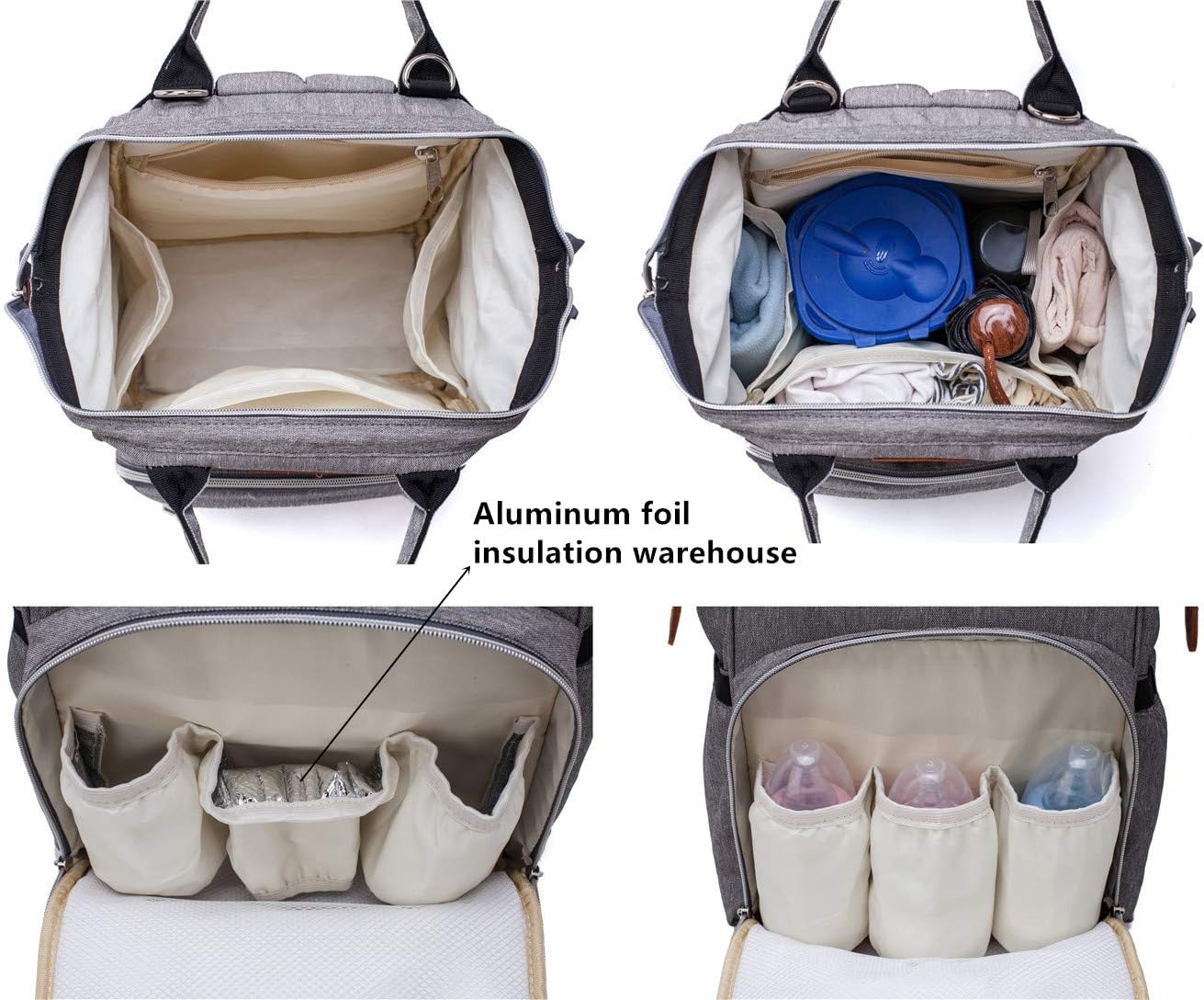 Armbq Mochila de pañales para bebé niño y niña, bolsa de pañales multifunción para el cuidado del bebé, artículos esenciales de viaje para bebé,