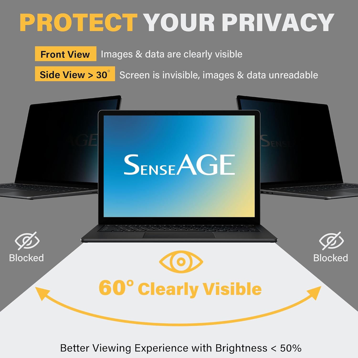 SenseAGE Microsoft Surface – Protector de pantalla magnético de privacidad para laptop de 13.5 pulgadas, filtro de privacidad fácil de poner y