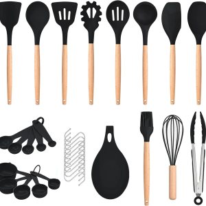 Utilé – Juego de utensilios de cocina (16 piezas) (negro) Utilé – Juego de utensilios de cocina (16 piezas) (negro)