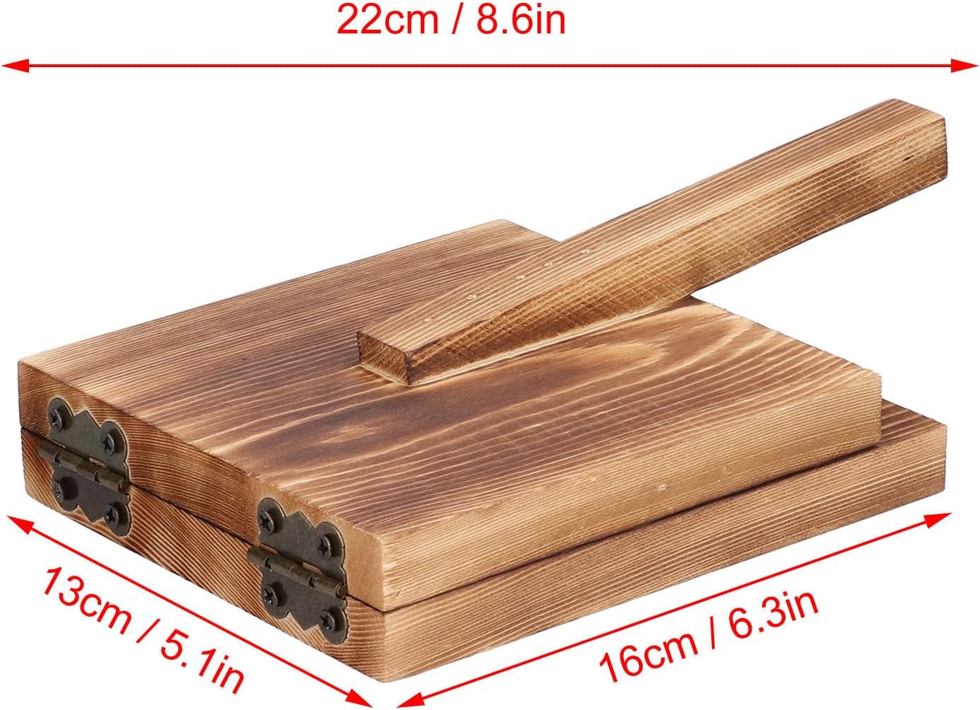 Prensa de tortilla, prensa de tortilla de madera, prensa mexicana de tortilla, hecha de madera natural de grado alimenticio, papel pergamino grande