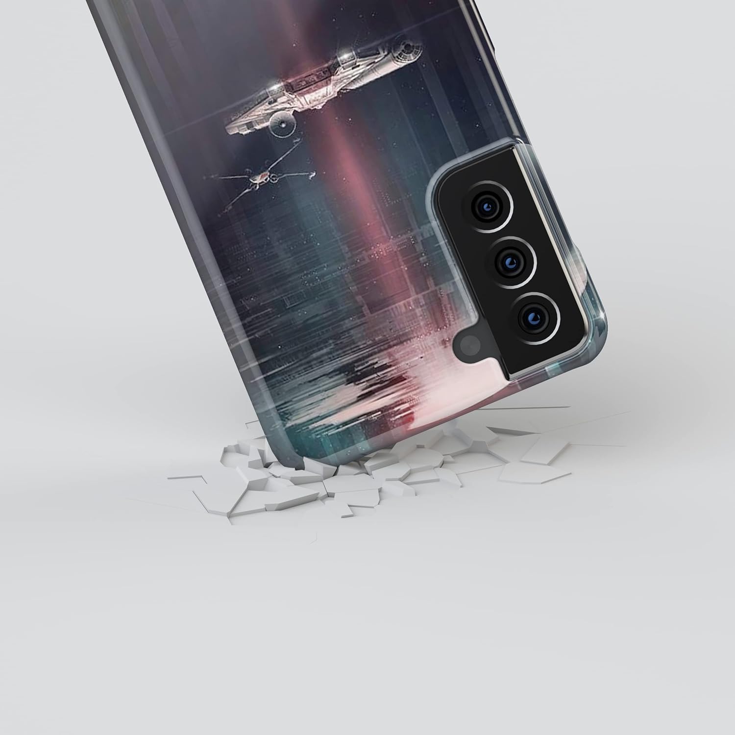 Star-Wars The Force – Funda rígida de plástico compatible con Samsung Galaxy S21 FE 6.4 pulgadas 2022 Shell SW6 (lado oscuro)