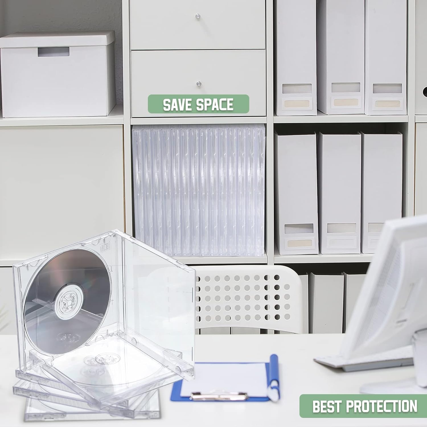 LEIFIDE 50 piezas de plástico CD Joya caso transparente de un solo disco DVD cubierta estándar CD DVD cubierta para protección reemplazo