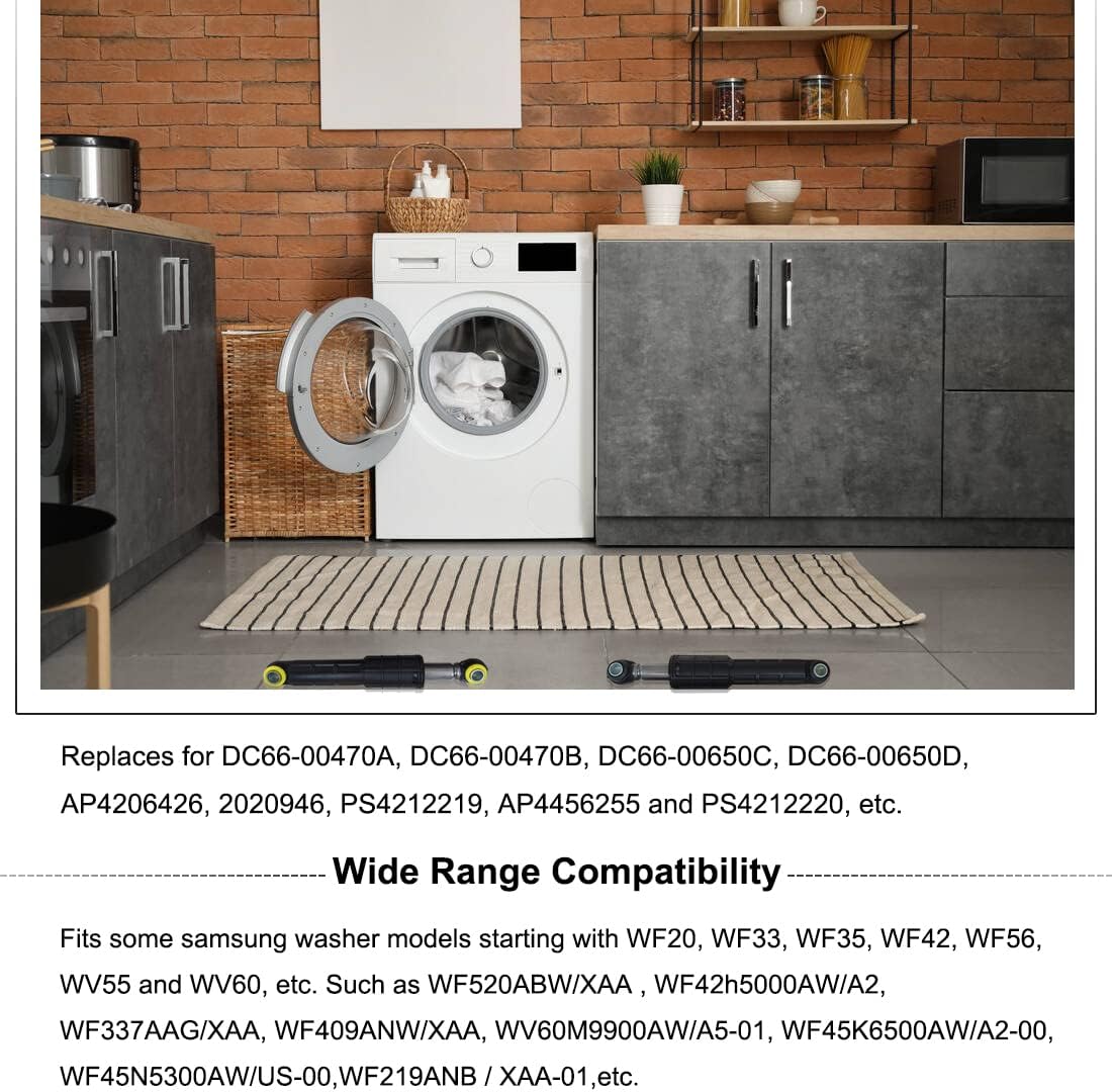 Paquete de 4 amortiguadores de arandela DC66-00470A y DC66-00470B compatibles para lavadora Samsung, reemplaza el número de pieza AP4206426,