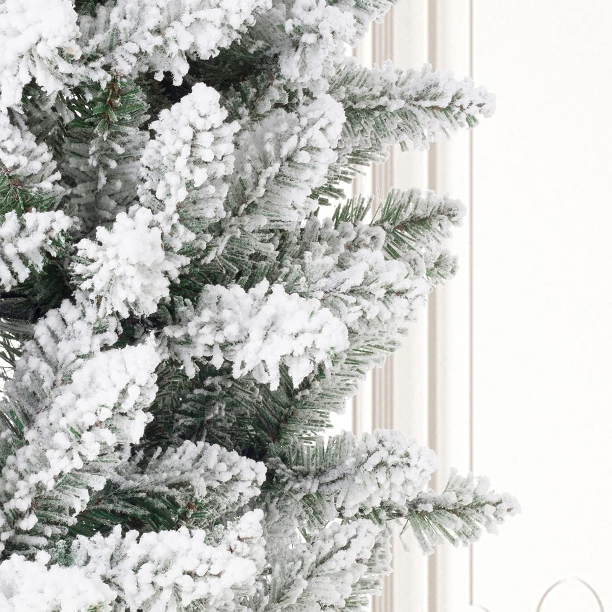 Glitzhome Árbol de Navidad de abeto artificial preiluminado de 11 pies con 950 luces, árbol de Navidad grande con luces blancas cálidas para