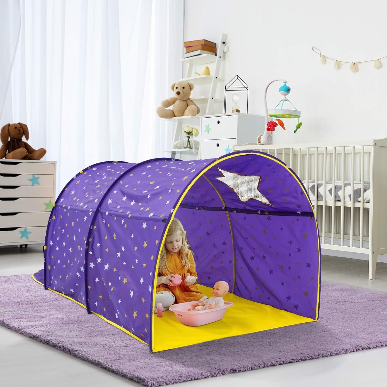 Alvantor Starlight – Toldo para cama  Tienda de campaña Dream Kids Play House  Espacio de privacidad para dormir gemelos  Cultivo interior en las