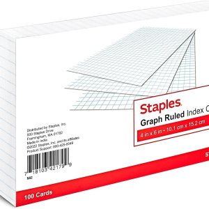 Staples Tarjeta de índice de 4 pulgadas x 6 pulgadas, gráfico rayado, blanco, 300cartón (St50997-Ccvs) Staples Tarjeta de índice de 4 pulgadas x 6 pulgadas, gráfico rayado, blanco, 300cartón (St50997-Ccvs)