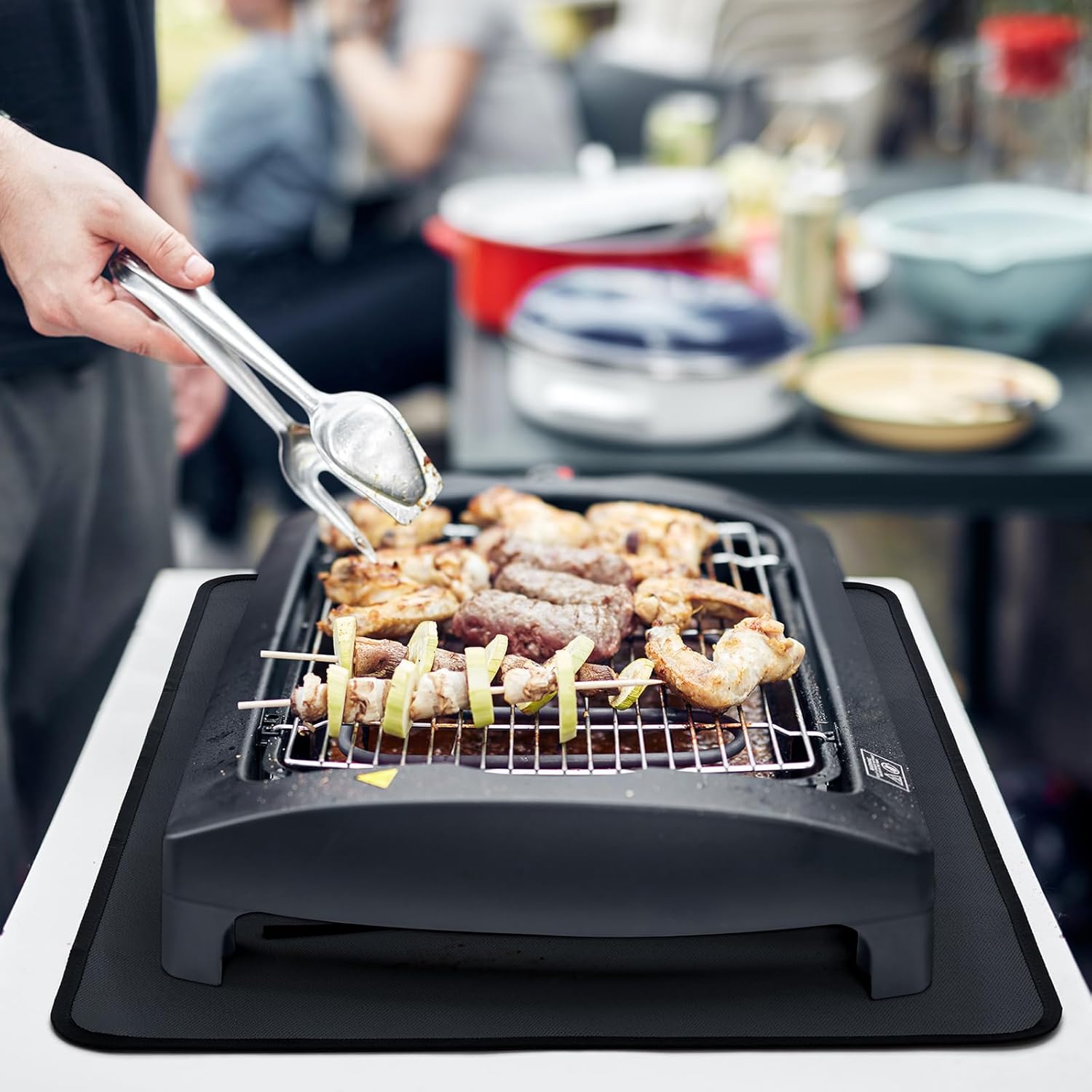 FLASLD Fireproof & Waterproof Under Blackstone Griddle BBQ Mat, Protect Your Prep Table and Outdoor Grill Table – Heat Resistant Grill Table Mat