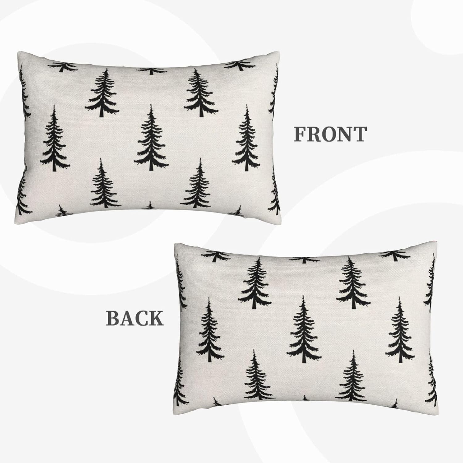 CXMEIFLY Juego de 2 fundas de almohada de Navidad de 12 x 20 pulgadas  12.0 x 20.0 in., color blanco y negro para decoración de árbol de Navidad,
