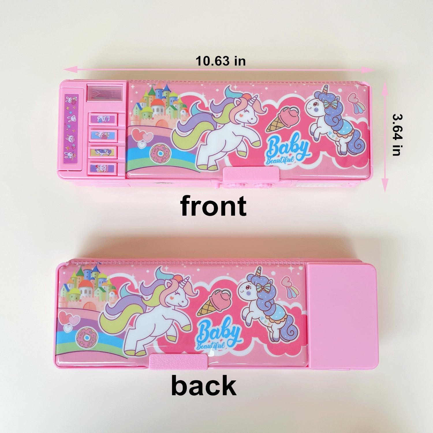 Estuche multifunción desplegable para niños, estuche kawaii para bolígrafos, soporte para lápices para estudiantes de escuela, bonita caja de