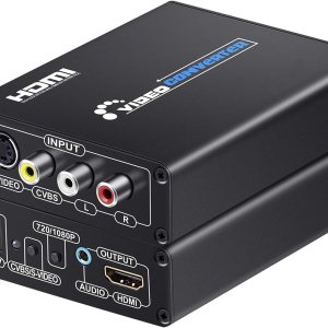 Convertidor RCA Svideo a HDMI con cables RCA + S-Video, RCA compuesto CVBS AV o Svideo + entrada de audio RL a salida HDMI Convertidor de lujo Convertidor RCA Svideo a HDMI con cables RCA + S-Video, RCA compuesto CVBS AV o Svideo + entrada de audio RL a salida HDMI Convertidor de lujo