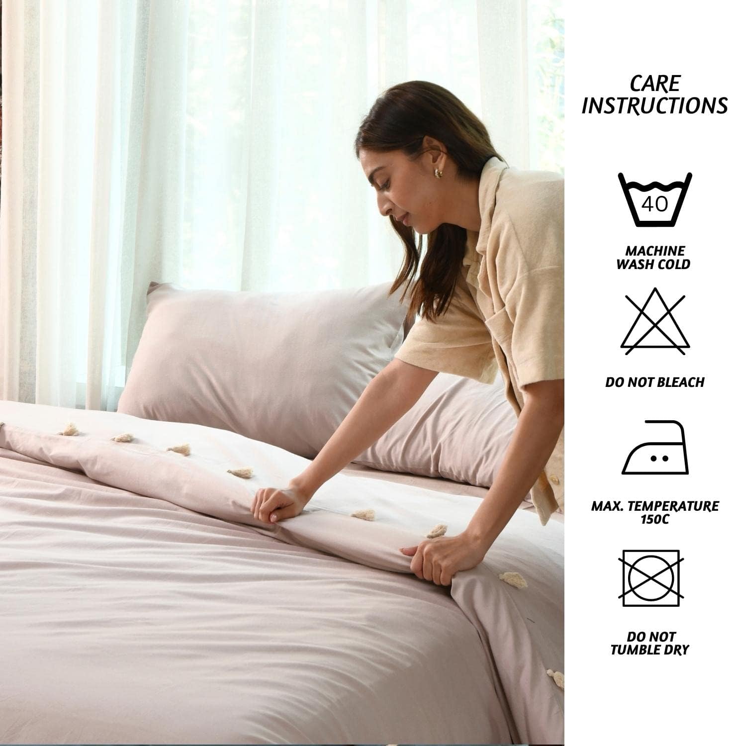 Folkulture Funda de edredón tamaño Queen o juegos de ropa de cama Queen, 100% algodón ultra suave, juego de funda de edredón Queen de 3 piezas, 1