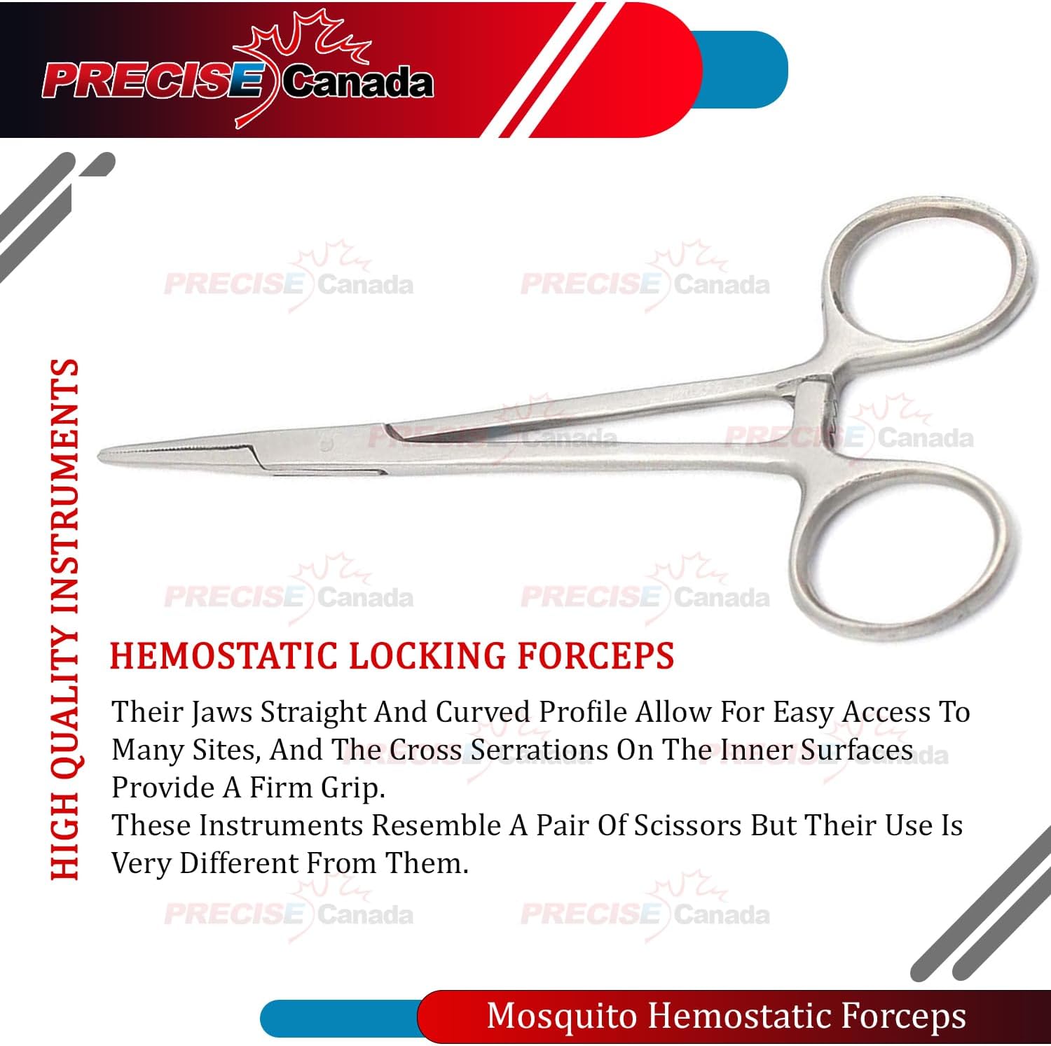 Preciso Canadá 3pcs varios mosquitos Hemostat pinzas alicates recto dentado 4.5″ + 5″ + 5.5″ economía grado acero inoxidable nuevo