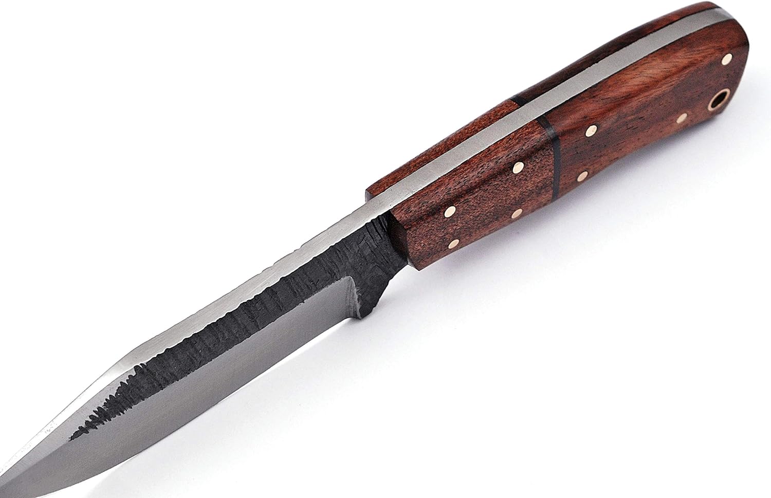 TMBrands Cuchillo de acero de alto carbono, cuchillo de bushcraft de espiga completa, cuchillo de caza, cuchillo de supervivencia, cuchillo de hoja
