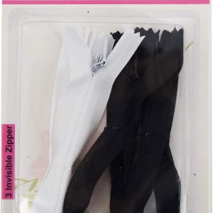 Uniware 3 cremalleras invisibles (nailon de 8 pulgadas, 1 qt. blanco, 2 qt. negro) Uniware 3 cremalleras invisibles (nailon de 8 pulgadas, 1 qt. blanco, 2 qt. negro)
