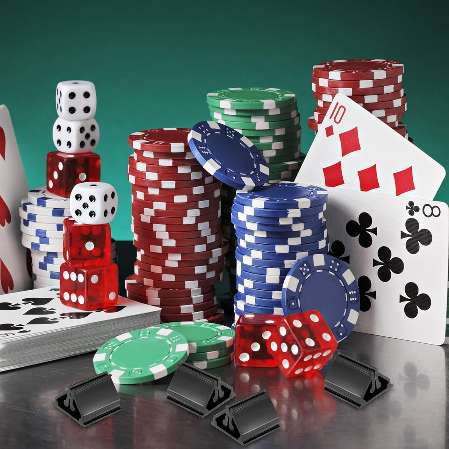 30 soportes para tarjetas de juego, soportes de plástico para tarjetas, soporte de juegos de mesa para juegos de fiesta (negro)