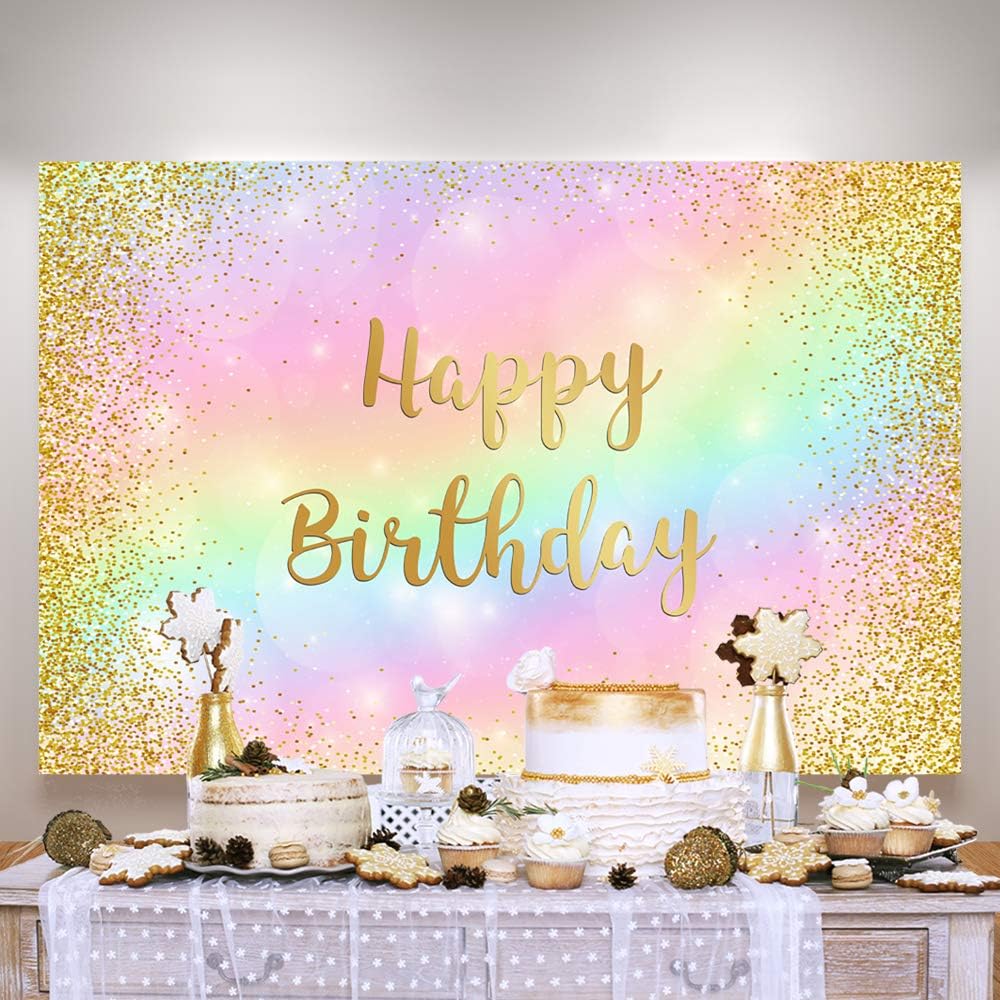 Telón de fondo dorado de 5 x 3 pies con texto en inglés Sweet 16, Sweet 16 para niñas de 1 y 2 cumpleaños con texto en inglés Sweet 16, decoración
