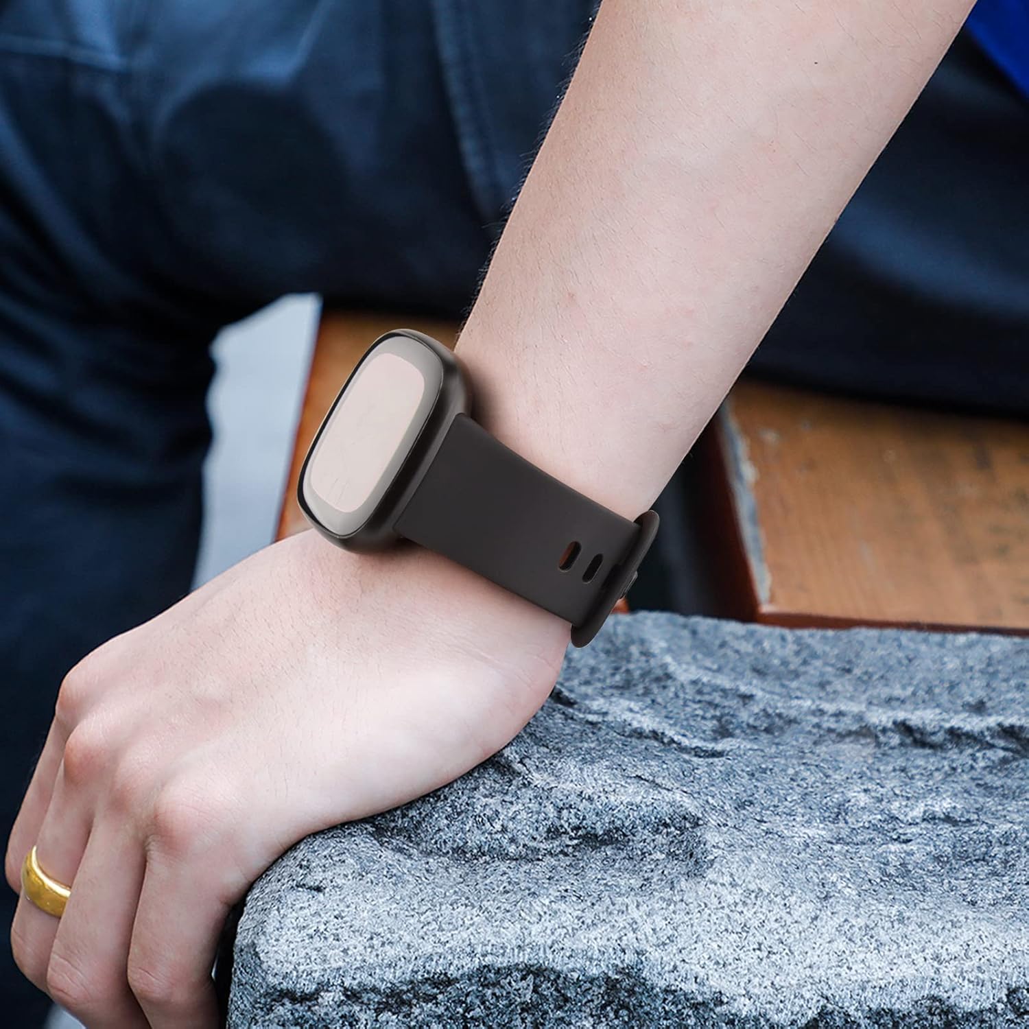 AK Correa deportiva compatible con Fitbit Sense 2  Sense BandsFitbit Versa 4  Versa 3 bandas para mujeres y hombres, correas clásicas de silicona