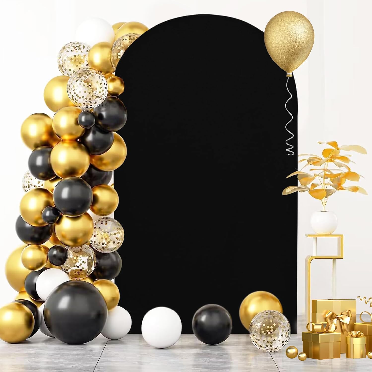 OldPAPA Spandex Fitted Wedding Arch Cover 7.2FT Pink Arch Backdrop Cover, Round Top Chiara Backdrop Stand Covers for Wedding Birthday Party Baby