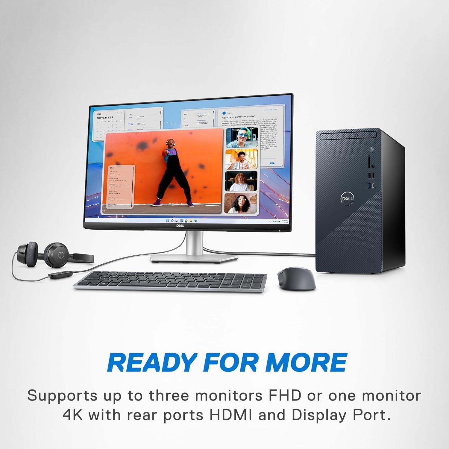 Dell Inspiron 3020 Desktop – Intel Core i7-13700, SSD de 1 TB + disco duro de 1 TB, RAM DDR4 de 16 GB, DVD RW, gráficos Intel UHD 770, Windows 11