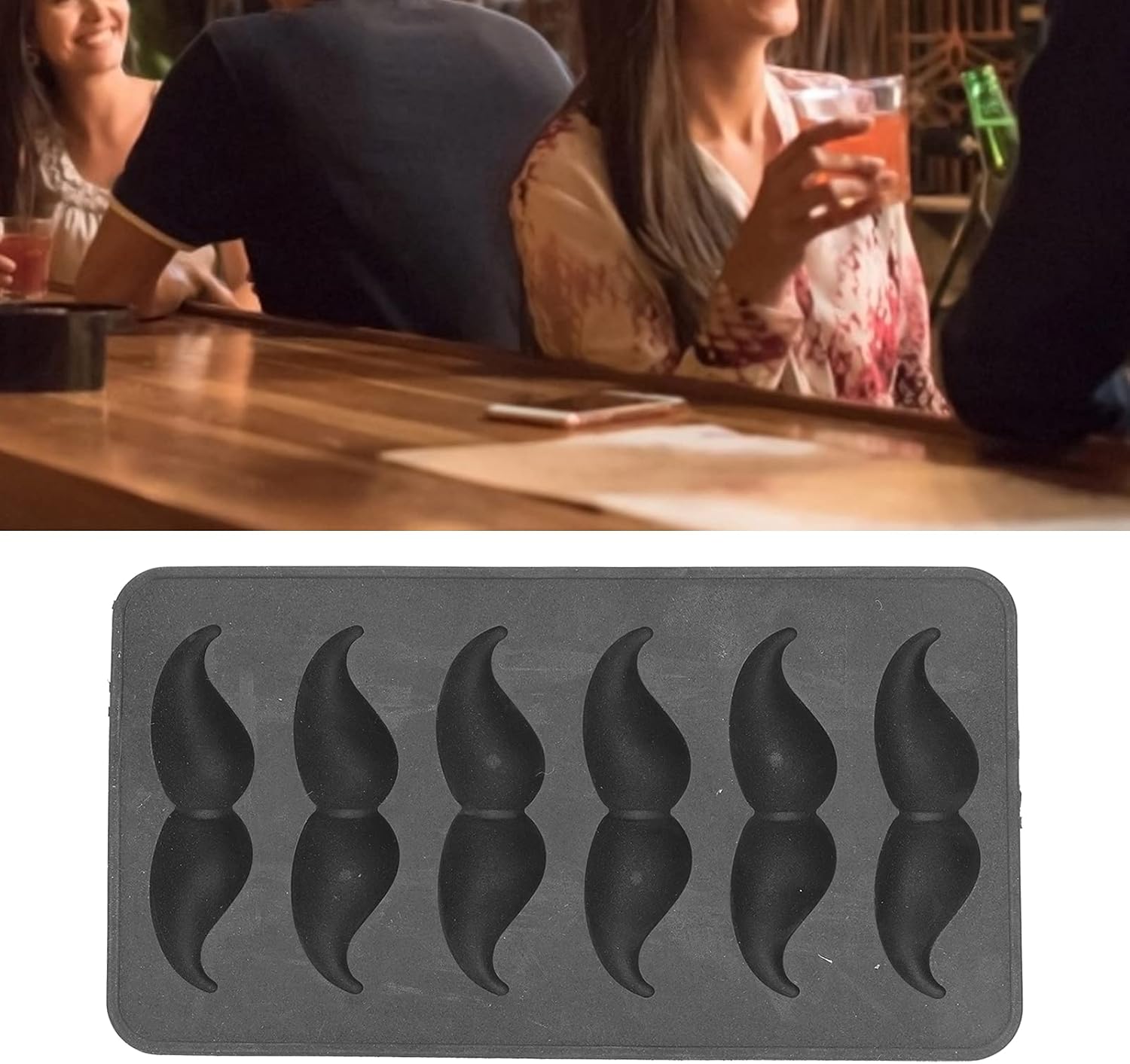 Moldes de silicona para el hogar, moldes de silicona para el hogar, moldes de hielo en forma de bigote, moldeo de verano negro, molde para moldes
