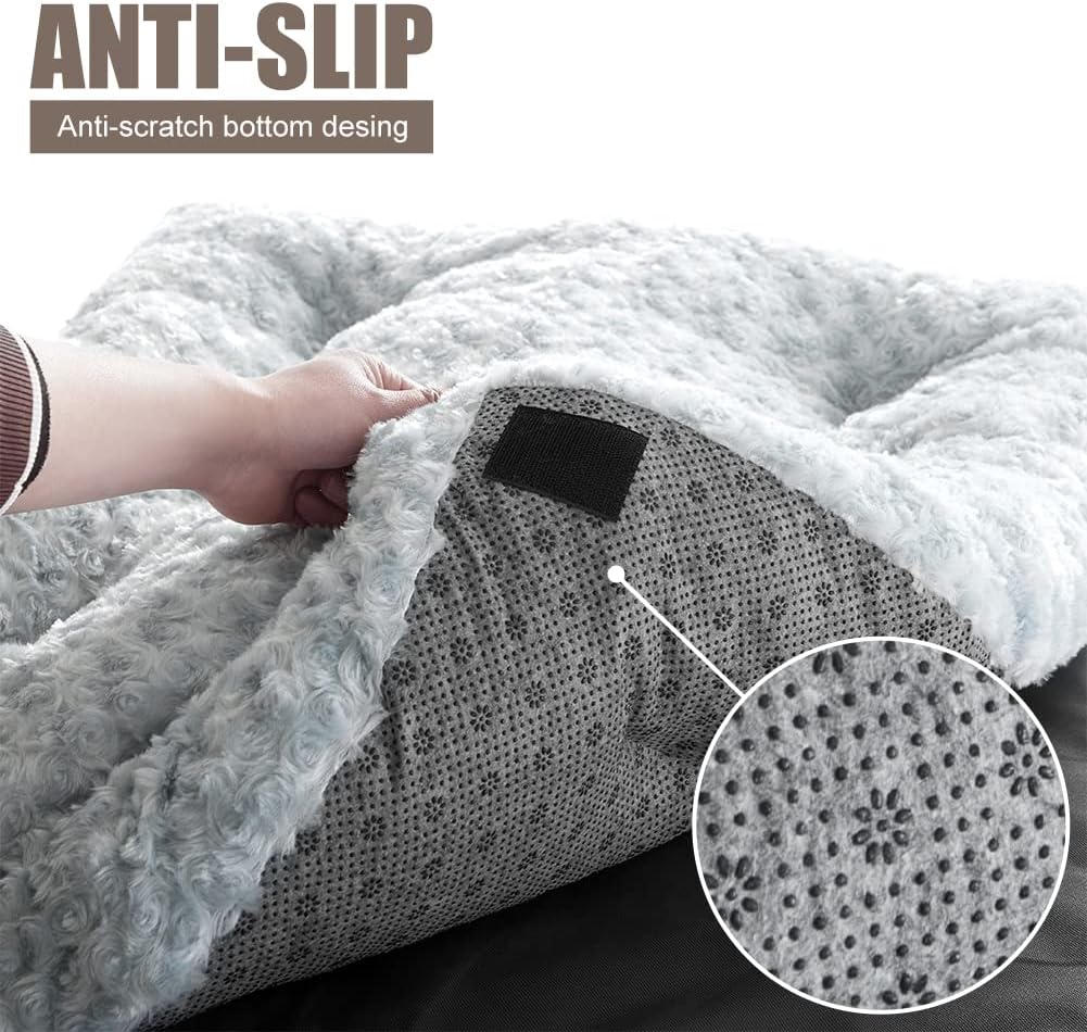 CBBPET Cama ortopédica para perros pequeños y medianos con soporte de espuma de huevo de felpa, cama para perro súper suave lavable, parte superior