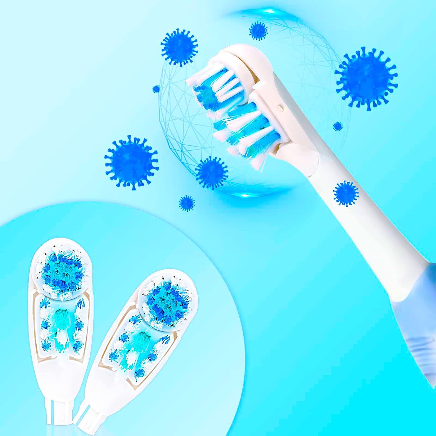 Cabezales de repuesto para cepillos de dientes eléctricos de repuesto sensibles (4 unidades), juegos giratorios de limpieza dual compatibles con