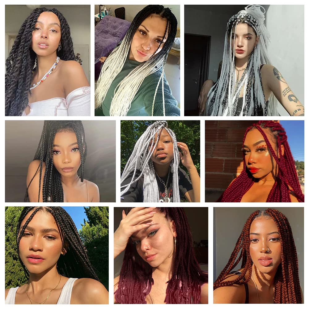 Extensiones de cabello trenzado preestirado a baja temperatura de 26 pulgadas, extensiones de cabello trenzado ombré, paquete de 6 extensiones de