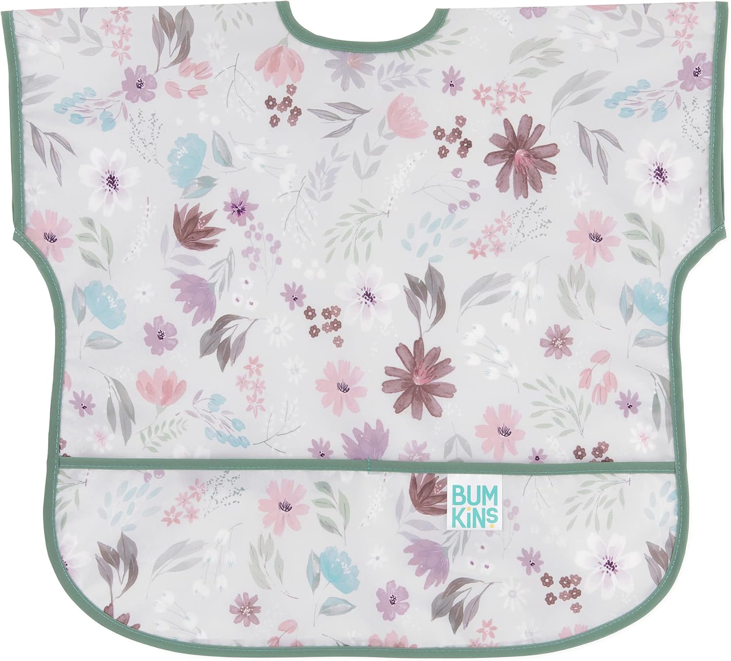 Bumkins Baberos para bebés y niños pequeños, baberos para niñas y niños, grandes para 1-3 años, babero impermeable de manga corta para niños