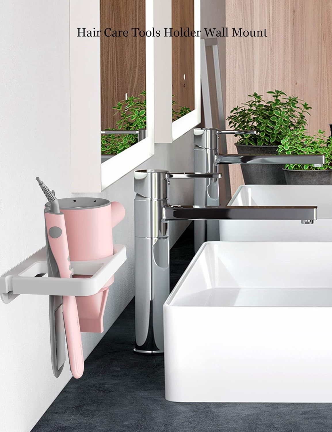 Soporte de pared para secador de pelo, compatible con soporte de hierro plano, soporte de pared para almacenamiento de herramientas de cabello,