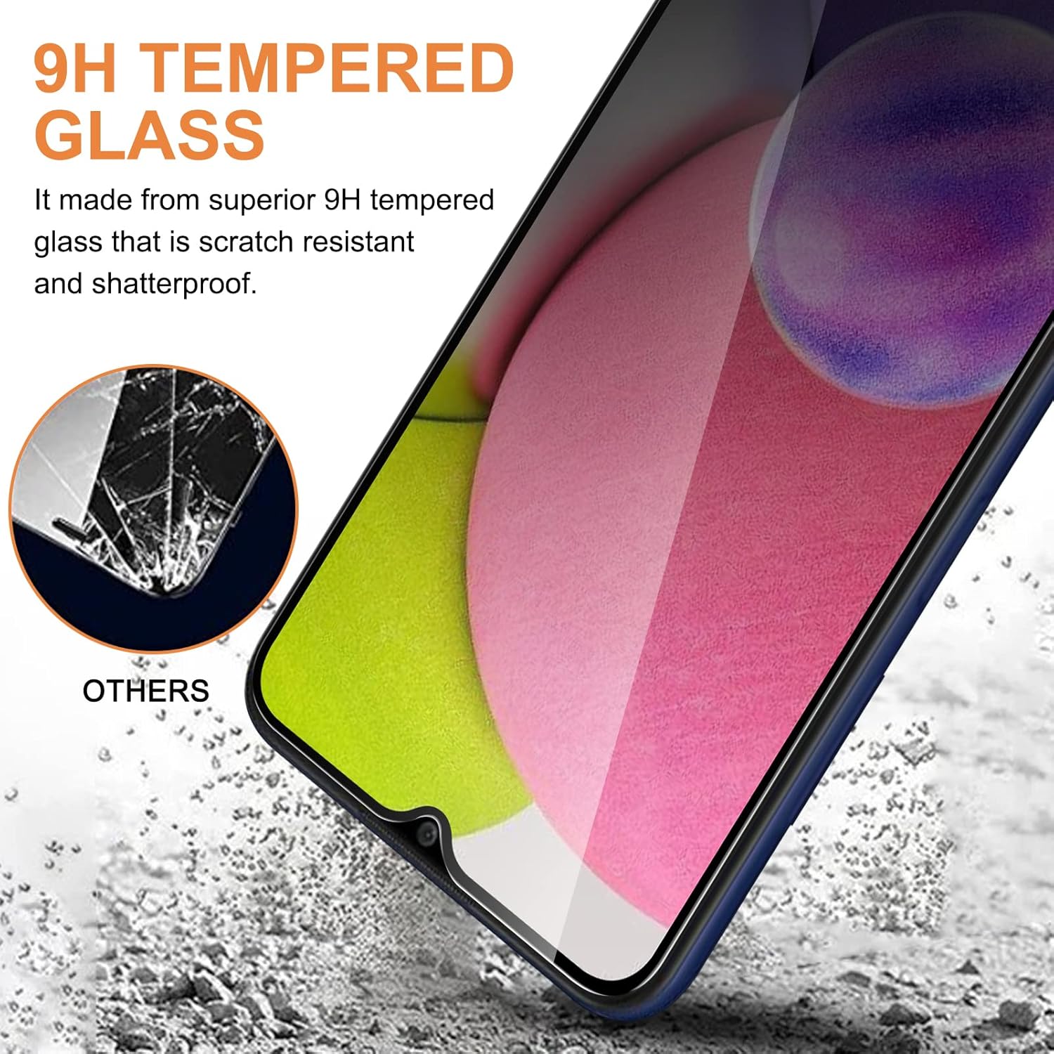 2+2 Pack Privacy Screen Protector for Samsung Galaxy A03SA02S with Camera Lens Protector, Anti-Spy Screen Protector Tempered Glass 9H Hardness