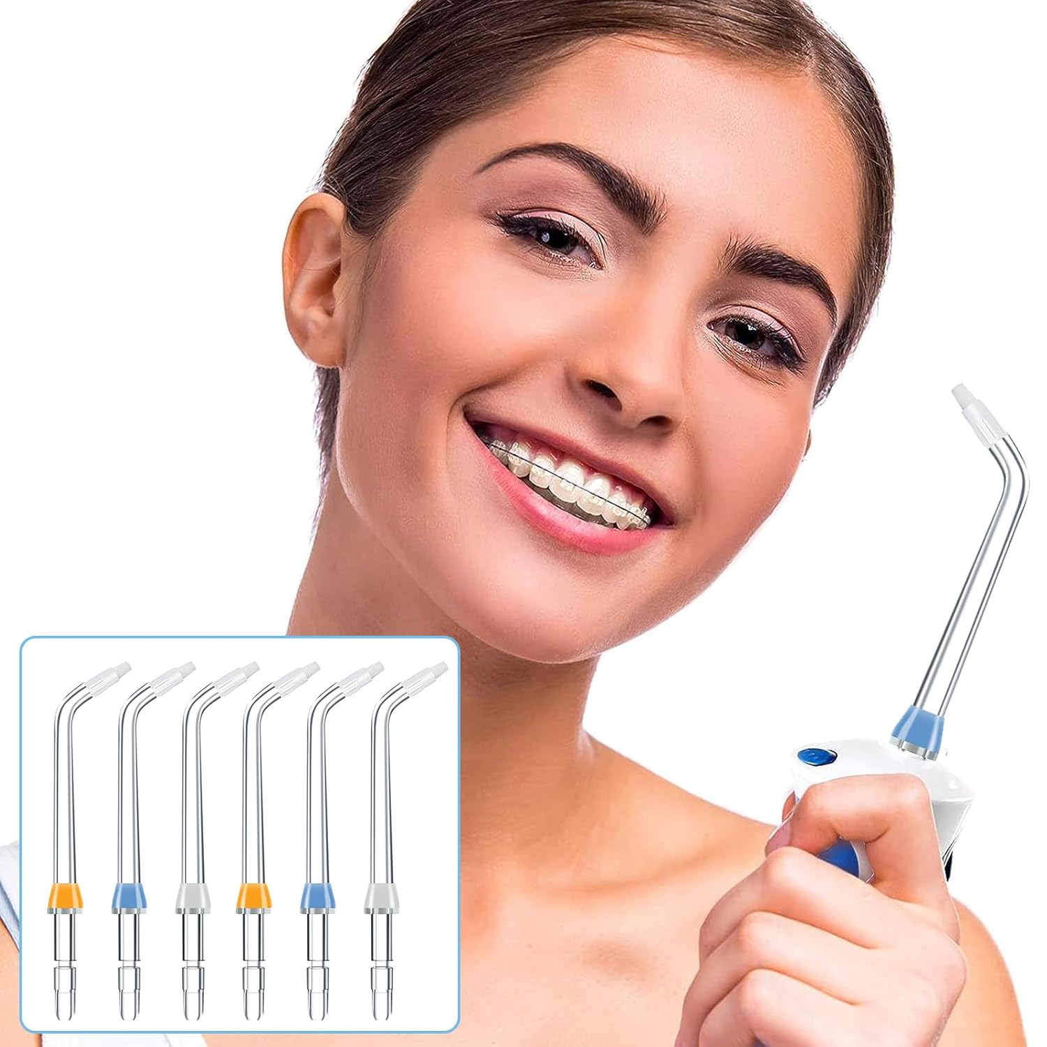 Puntas de repuesto para irrigadores de agua Waterpik, puntas de ortodoncia de repuesto compatibles con irrigadores de agua Waterpik y otros