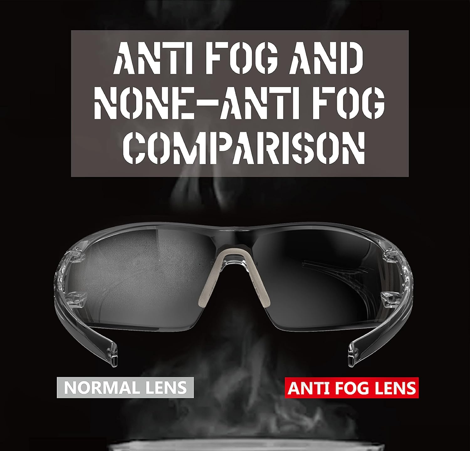 HUNTERSKY HTS – Gafas de seguridad transparentes para disparar y antivaho ligeras, con ANSI Z87.1, resistentes a los arañazos
