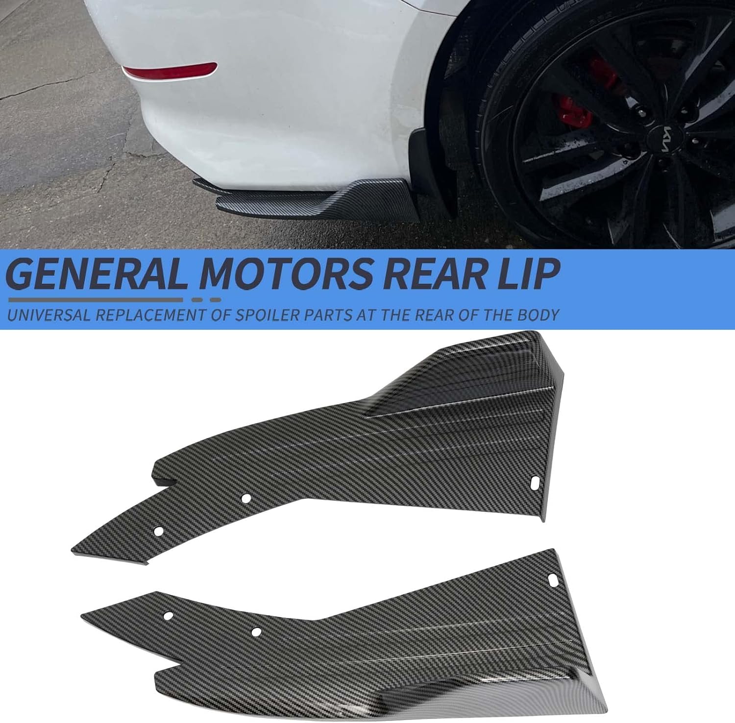 JMTBNO Difusor de labios para parachoques trasero, color negro brillante, compatible con Subaru Impreza WRX STI Infiniti G37 Q50 Q60 Q70 Mazda 2 3 5