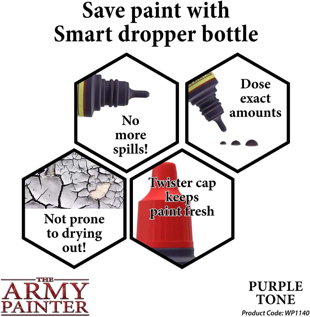 The Army Painter Tinta de tono morado  Lavado rápido  Pintura de lavado a base de agua no tóxica ligeramente pigmentada para juegos de rol de mesa,