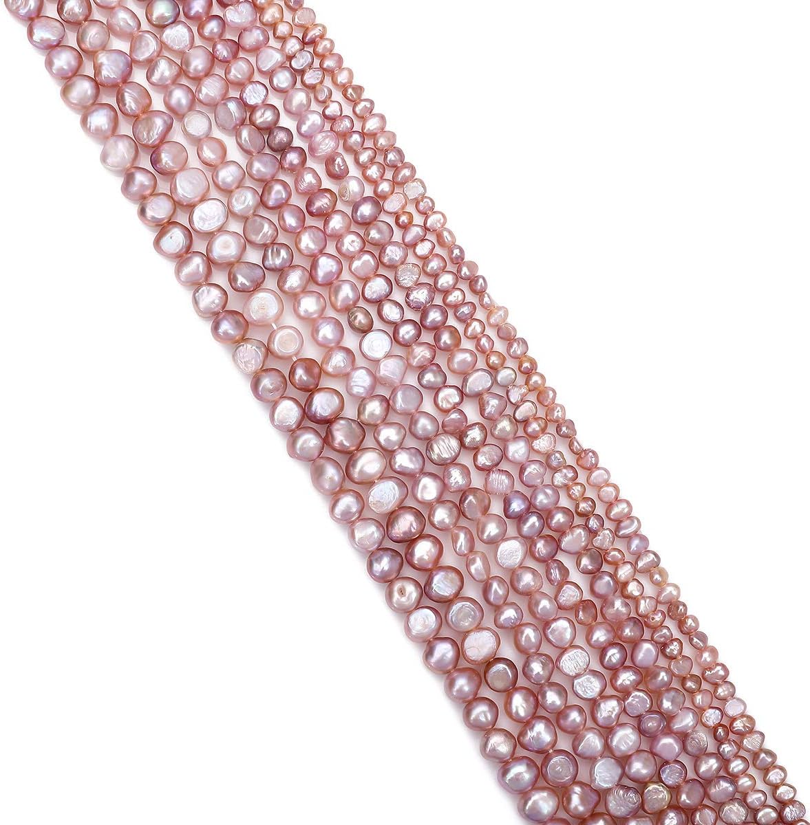 Cuentas de perlas naturales con agujero lateral de 8 a 0.354 in, cuentas de piedras preciosas sueltas cultivadas en agua dulce púrpura para hacer